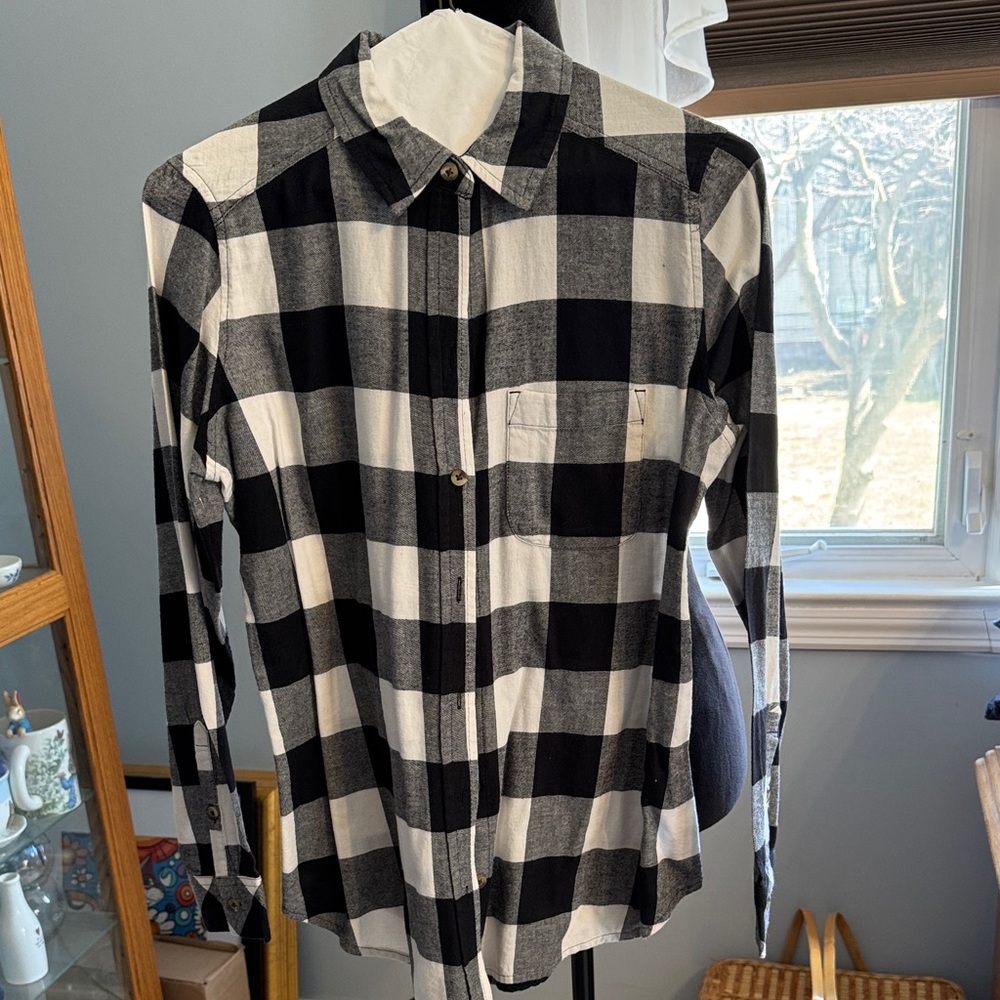 Women’s Sonoma Black & White Buffalo Check Button-Up Blouse